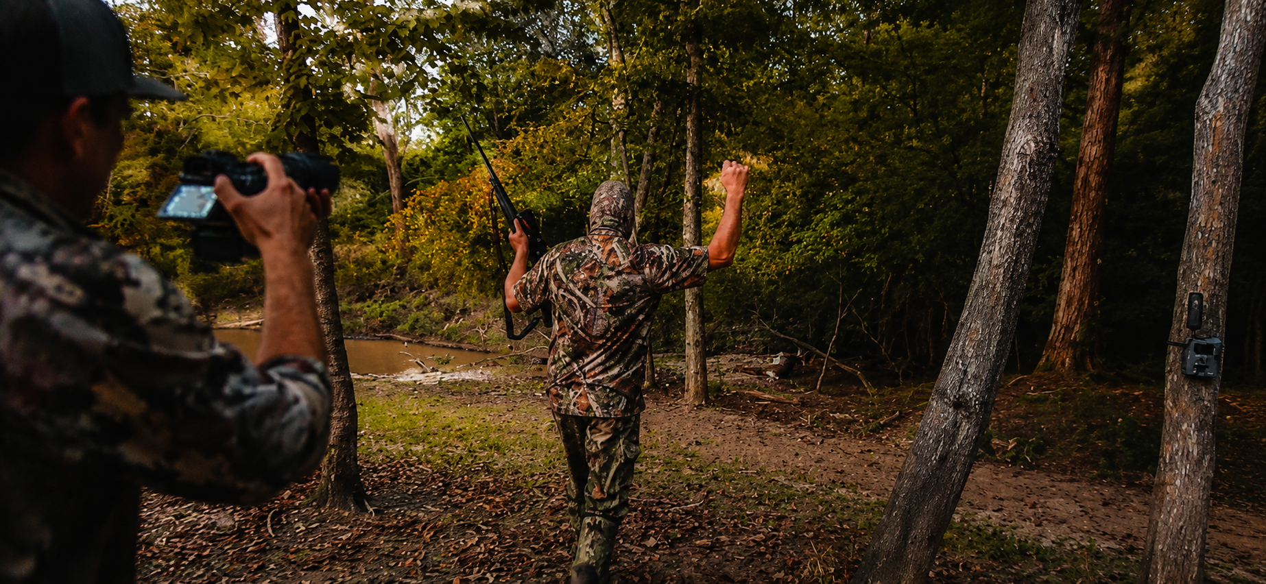 Videographer filming trophy whitetail deer hunt at Mosquito Creek Plantation Florida